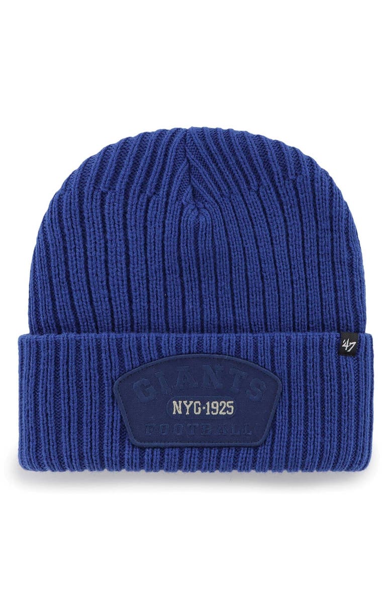 '47 Men's '47 Royal New York Giants Ridgeway Cuffed Knit Hat, Main, color, 