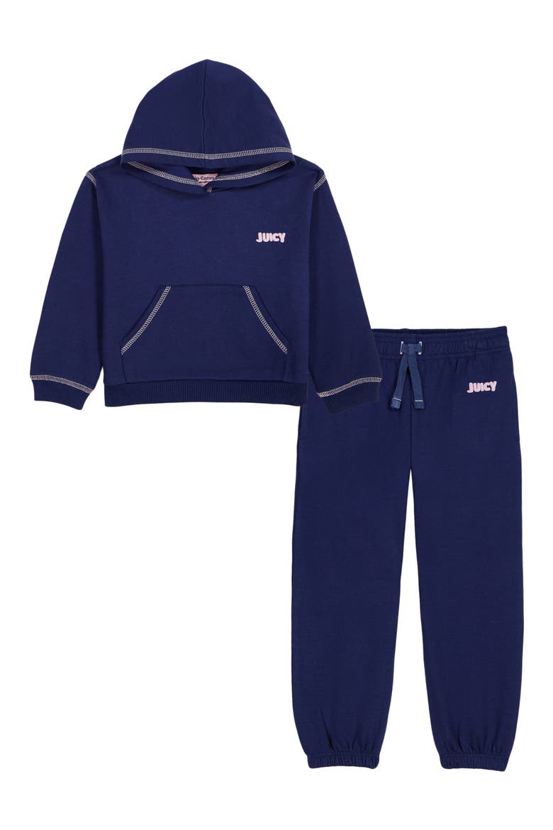 Kids' 2-Piece Fleece Hoodie and Sweatpants Set, Main, color, BLUE