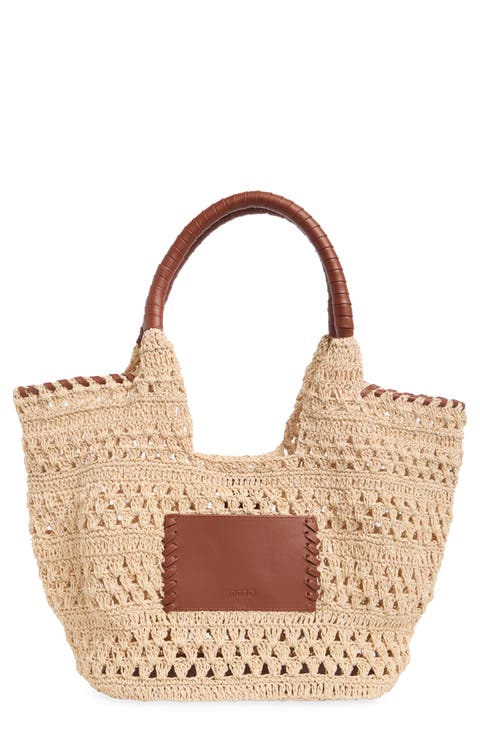 Woven Raffia Tote Bag
