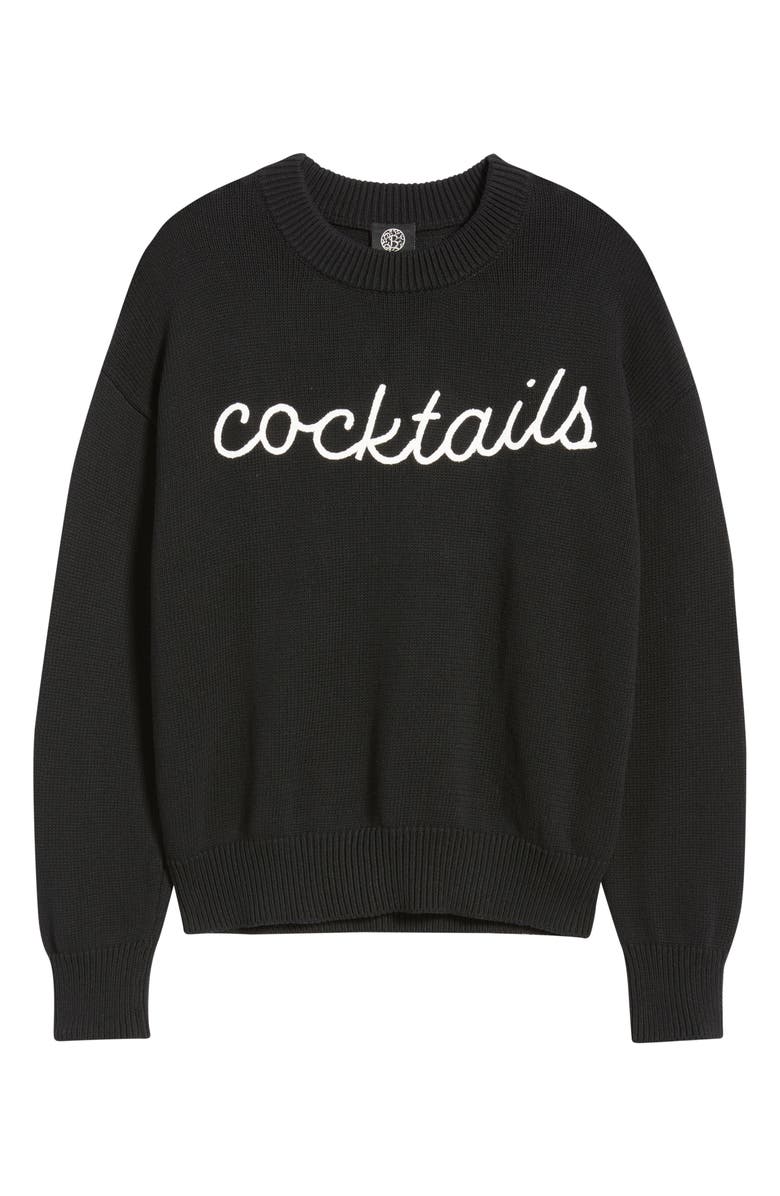 Bobeau Cocktails Cotton Sweater, Alternate, color, Black