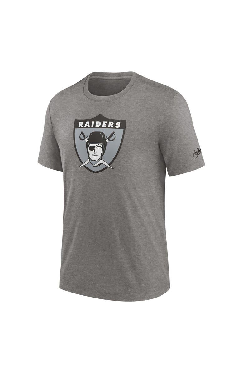 Nike Men's Nike Heather Charcoal Las Vegas Raiders Rewind Logo Tri-Blend T-Shirt, Alternate, color, Heather Charcoal