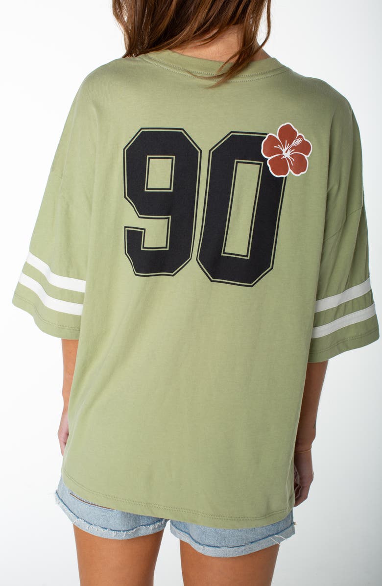 Roxy Game Day Graphic Oversized T-Shirt, Alternate, color, Oil Green