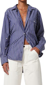 Citizens of Humanity Shay Stripe High-Low Button-Up Shirt