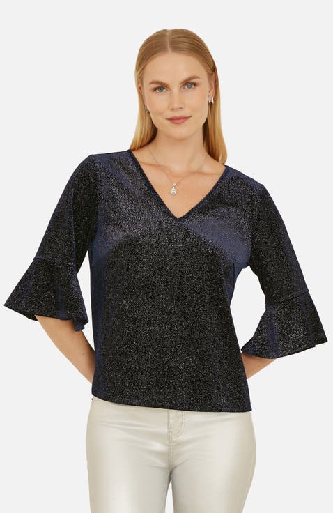 Fluted Sleeve Relaxed Fit Top