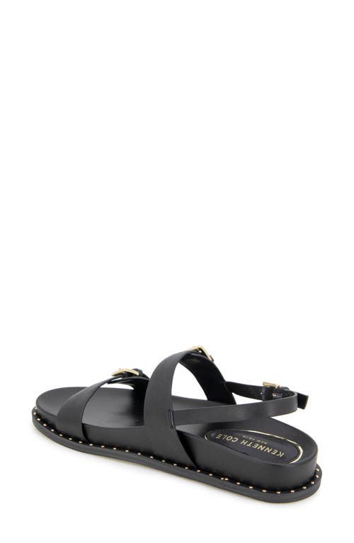 Kenneth Cole Drinity Flat Slingback Sandal In Black Leather