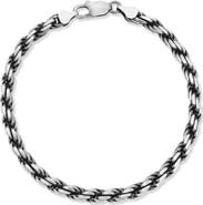 Yield of Men Men's Oxidized Sterling Silver Rope Chain Bracelet