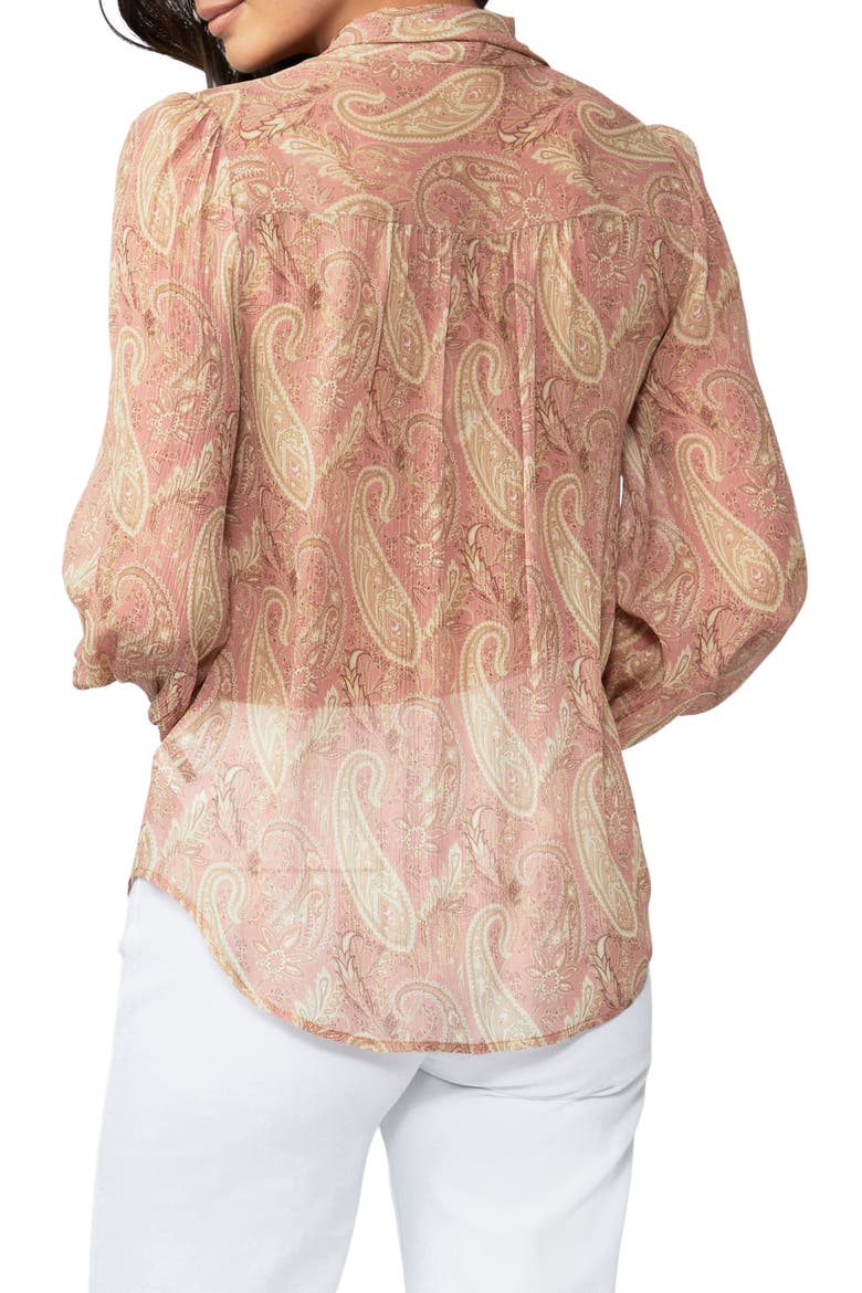 Cleobelle Paisley Silk Blouse, Alternate, color, LIPSTICK PINK/TAN