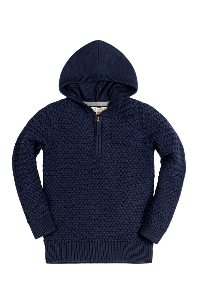 Hope & Henry Boys' Organic Hooded Half Zip Sweater, Kids, Alternate, color, 