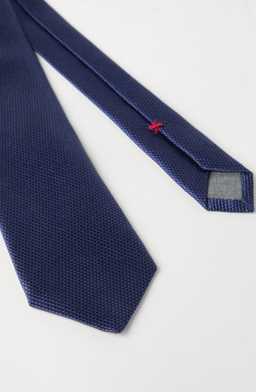 Brunello Cucinelli Textured Silk Twill Tie In Blue
