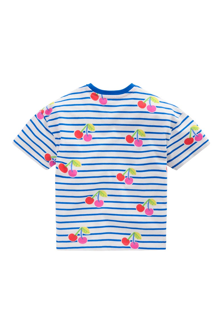 Kids' Breton Tee, Alternate, color, KINGFISHER BLUE CHERRY STRIPE