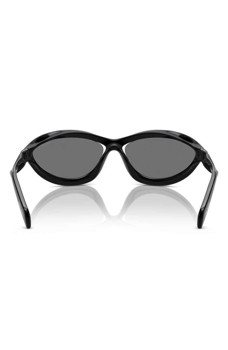 Prada 63mm Oversize Cat Eye Sunglasses, Alternate, color, Black