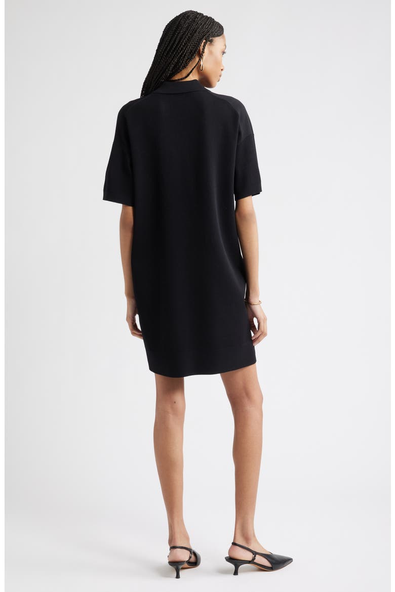 Polo Sweater Dress, Alternate, color, BLACK