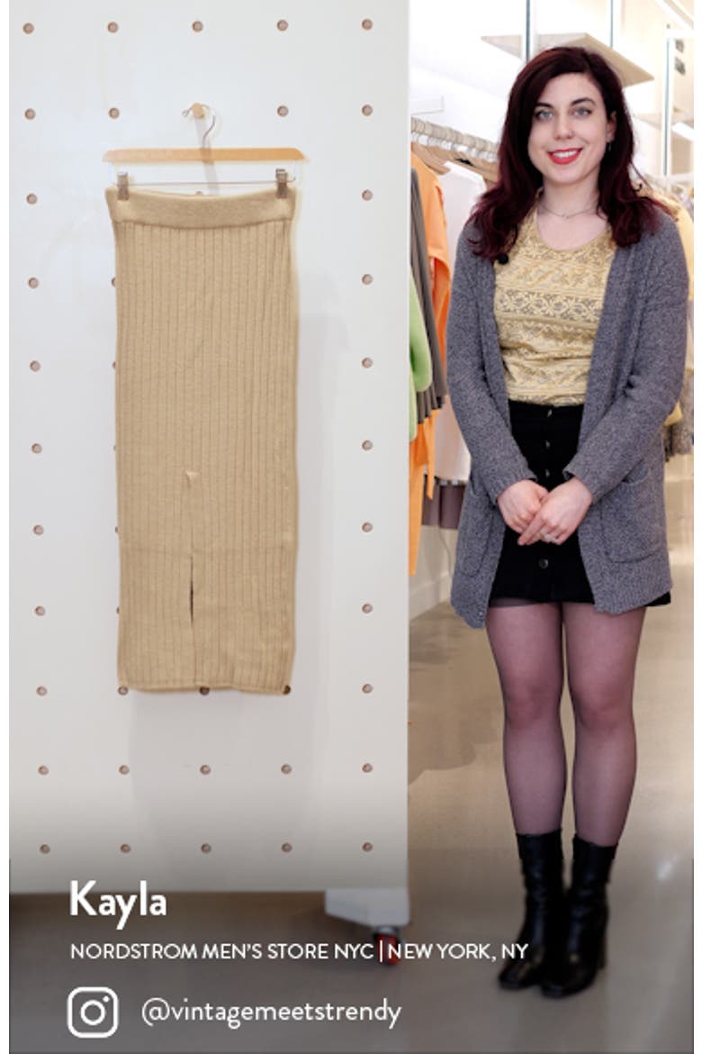 Center Split Rib Midi Skirt video