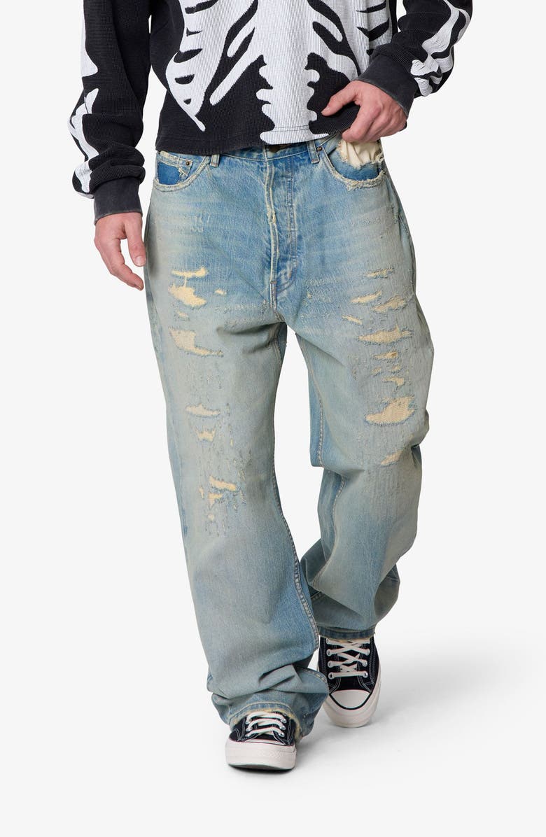 mnml Distressed Ultra Baggy Jeans, Alternate, color, 