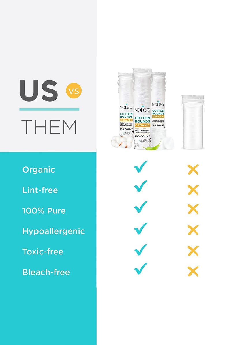 NOLEO 900-Pack Small Organic Cotton Rounds, Alternate, color, White