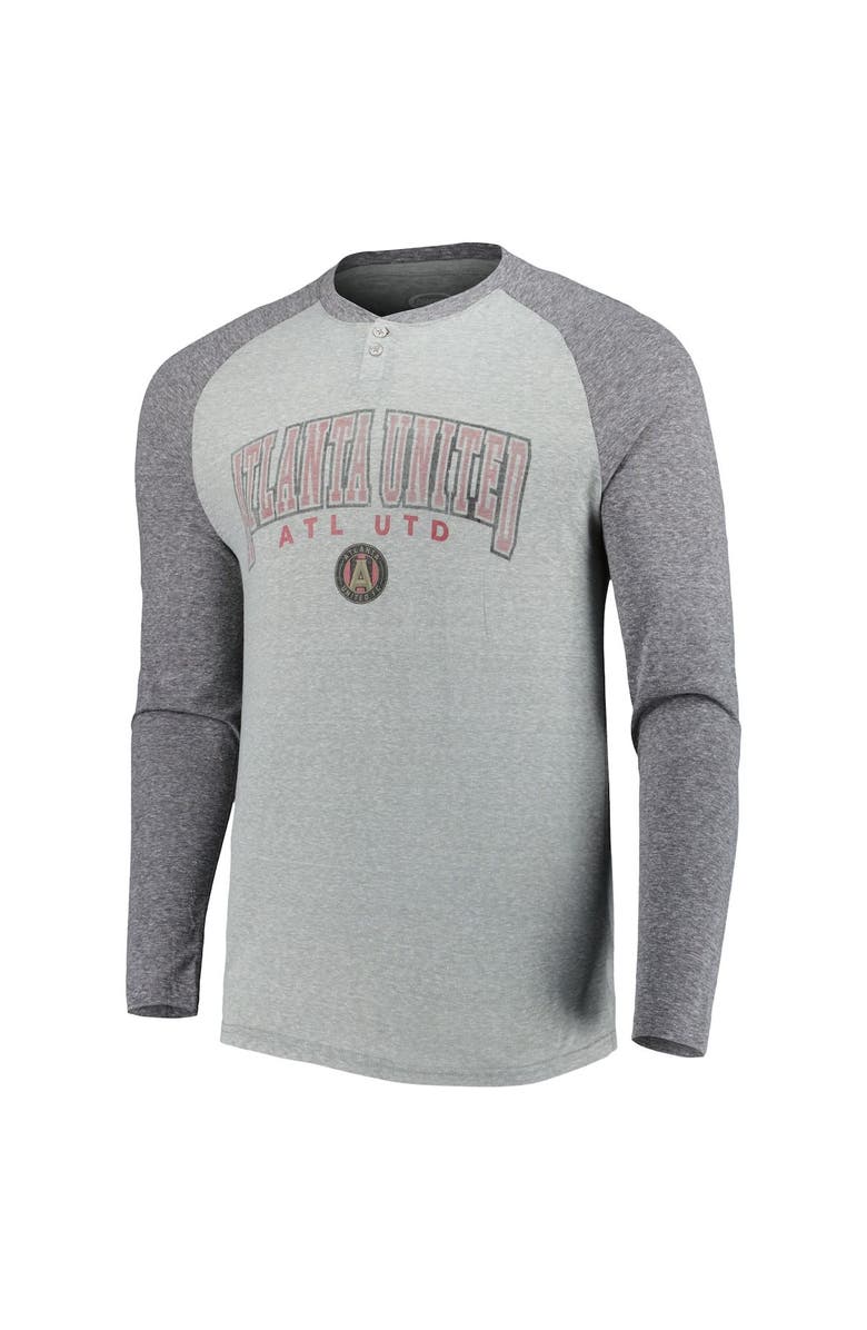 CONCEPTS SPORT Men's Concepts Sport Heathered Gray/Heathered Charcoal Atlanta United FC Ledger Raglan Long Sleeve T-Shirt, Alternate, color, Charcoal