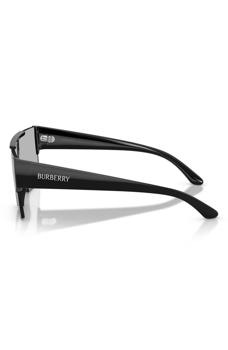 Burberry 138mm Shield Sunglasses, Alternate, color, Black / Light Grey Silver