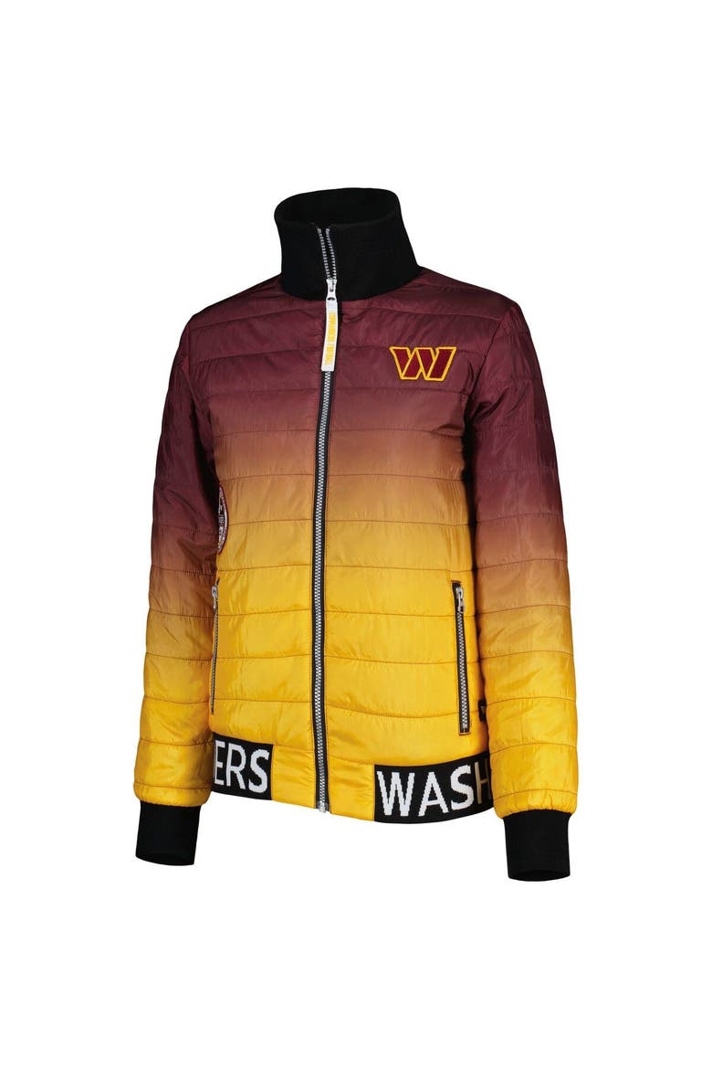 Women's The Wild Collective Burgundy/Gold Washington Commanders Color Block Full-Zip Puffer Jacket, Alternate, color, Burgundy