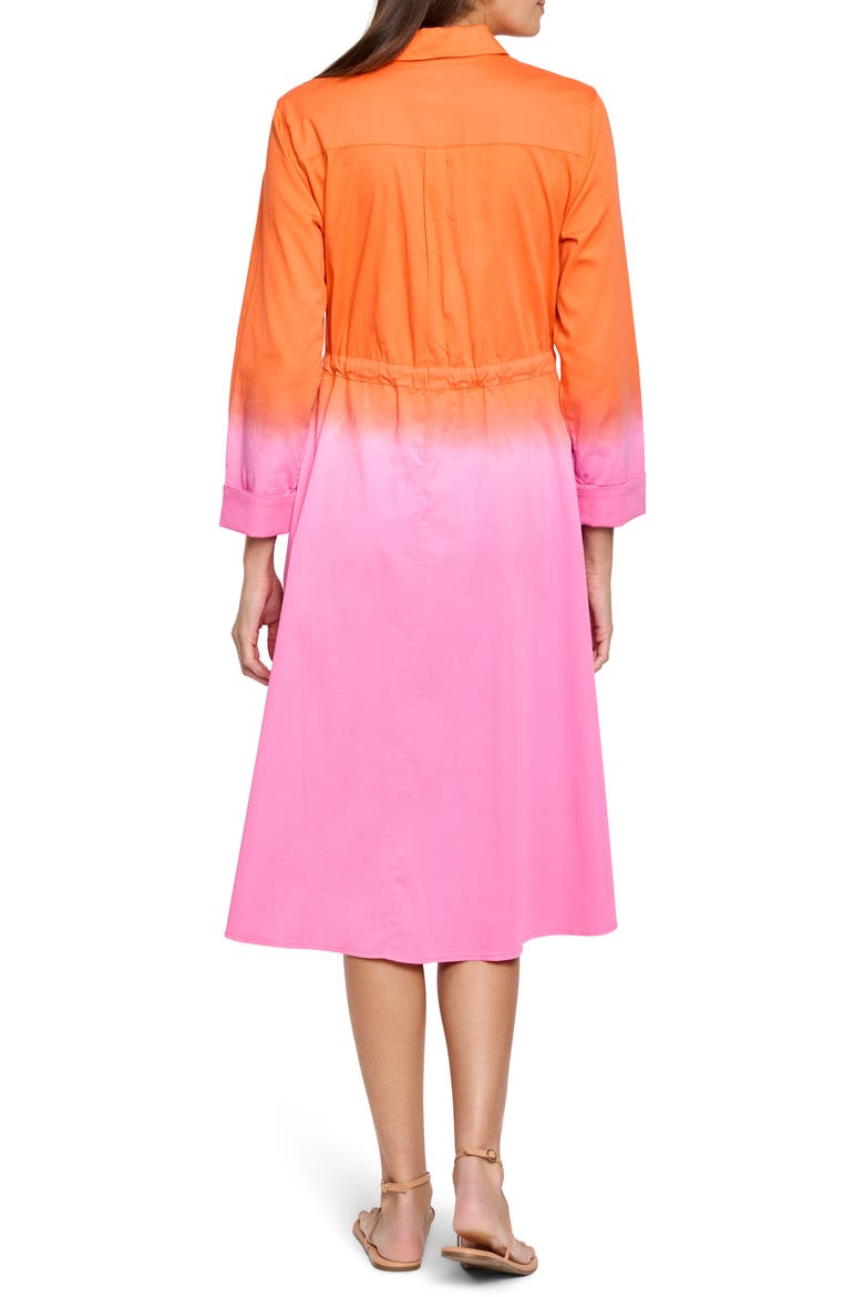 Ayla Long Sleeve Ombré Shirtdress, Alternate, color, PINK MULTI
