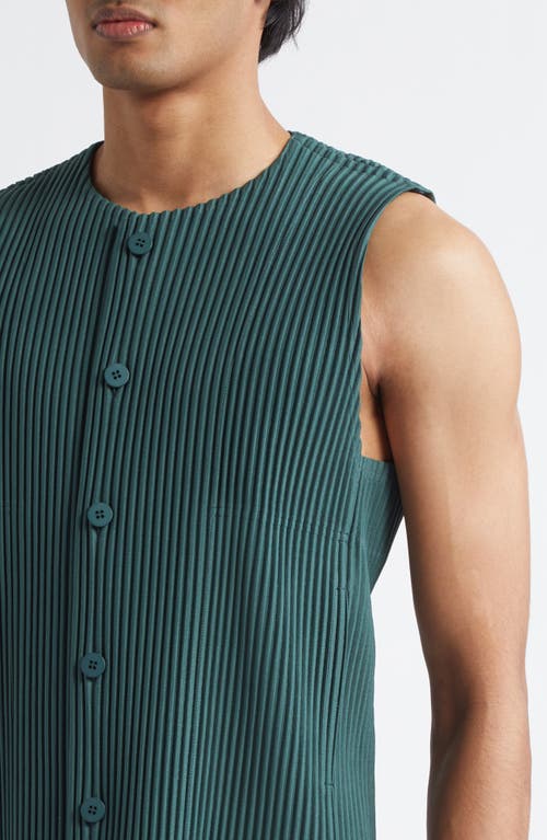 Issey Miyake Homme Plissé Tailored Pleats 1 Vest In Evergreen