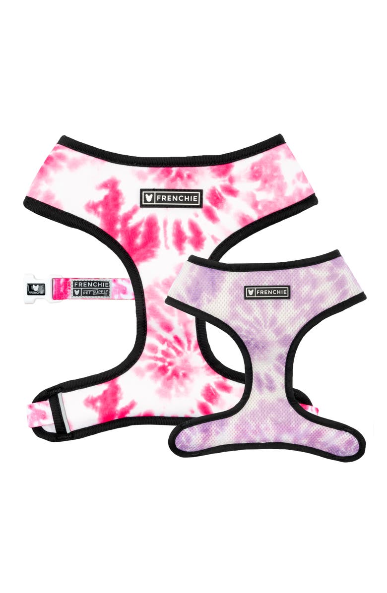 Frenchie Duo Reverible Harness, Main, color, Pink Tie Dye