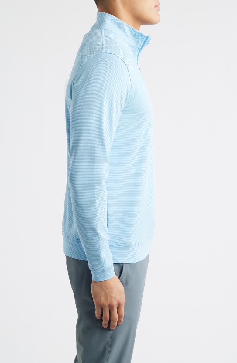 Peter Millar Perth Sugar Stripe Quarter Zip Performance Pullover, Alternate, color, Bluebird
