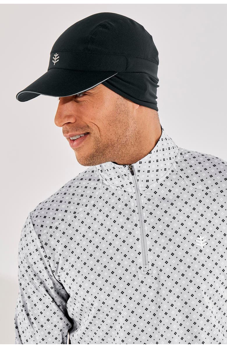 Coolibar Fitness Cap with Ear Coverage, UPF 50+ Sun Protection, Emmet, Alternate, color, Black