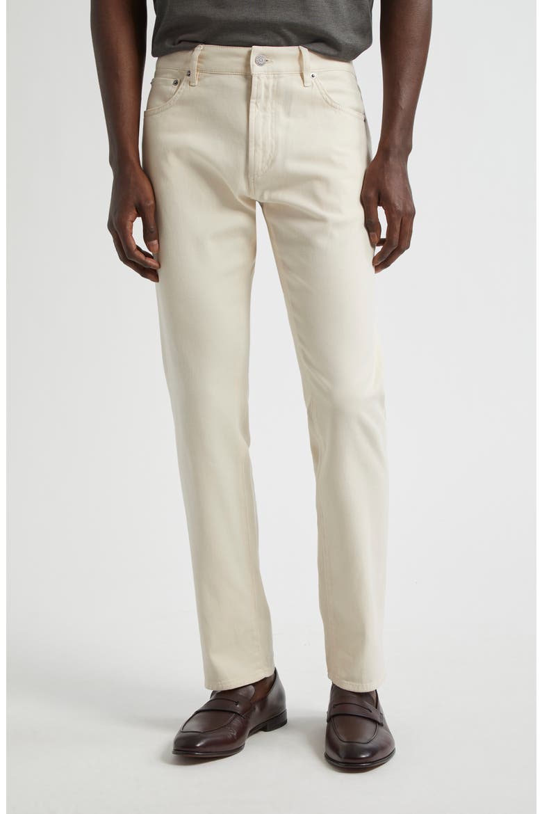 Sherrington Slim Fit Five-Pocket Pants, Main, color, LIGHT ANTIQUE CREAM
