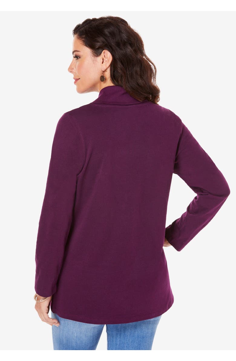 Roaman's Shawl Collar Ultimate Tee, Alternate, color, Black