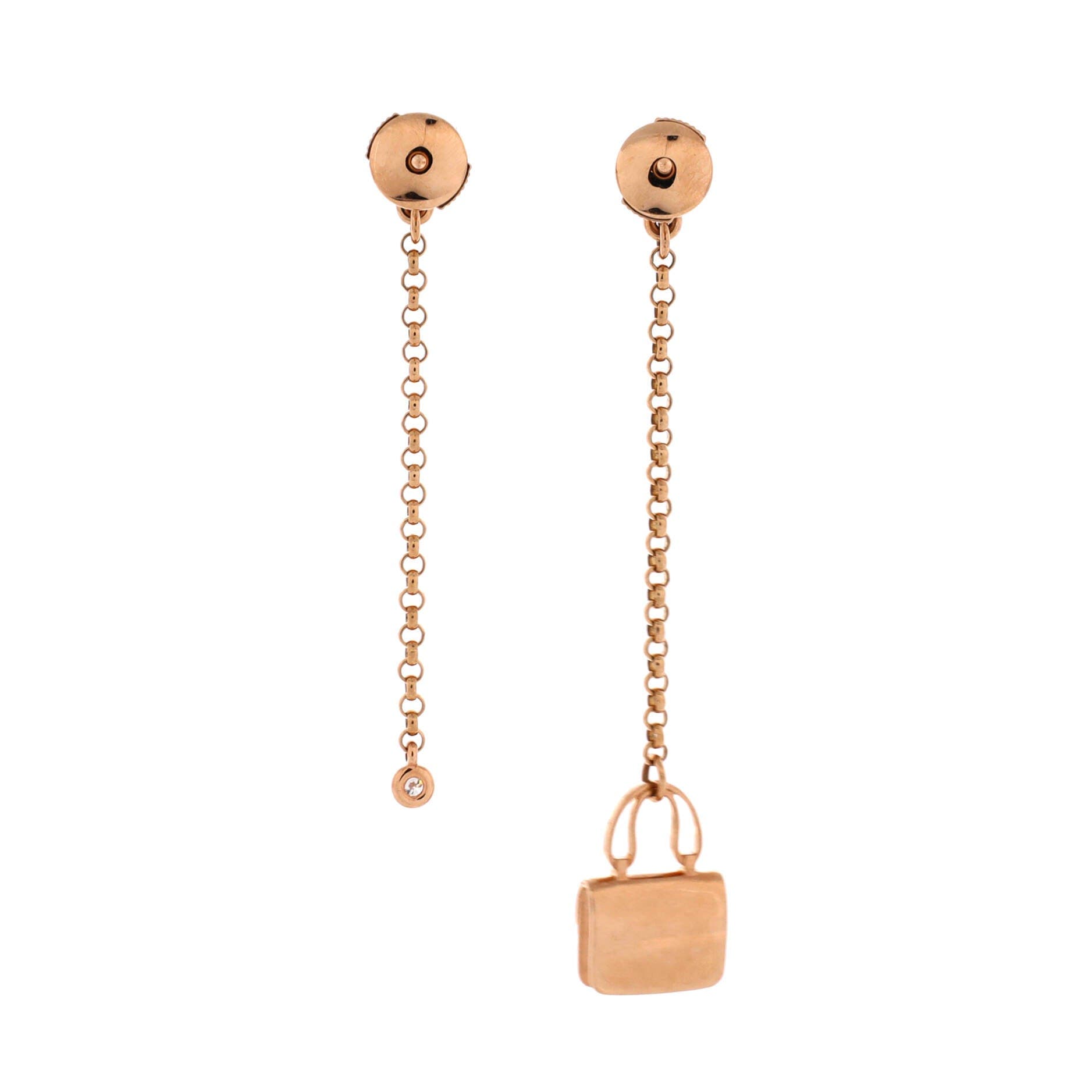 Amulettes Constance Drop Earrings 18K Rose Gold with Diamonds, Alternate, color, Metallic Gold