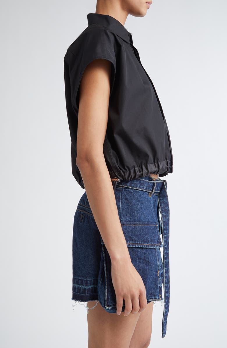 Sacai x Thomas Mason Mixed Media Top, Alternate, color, Black 001