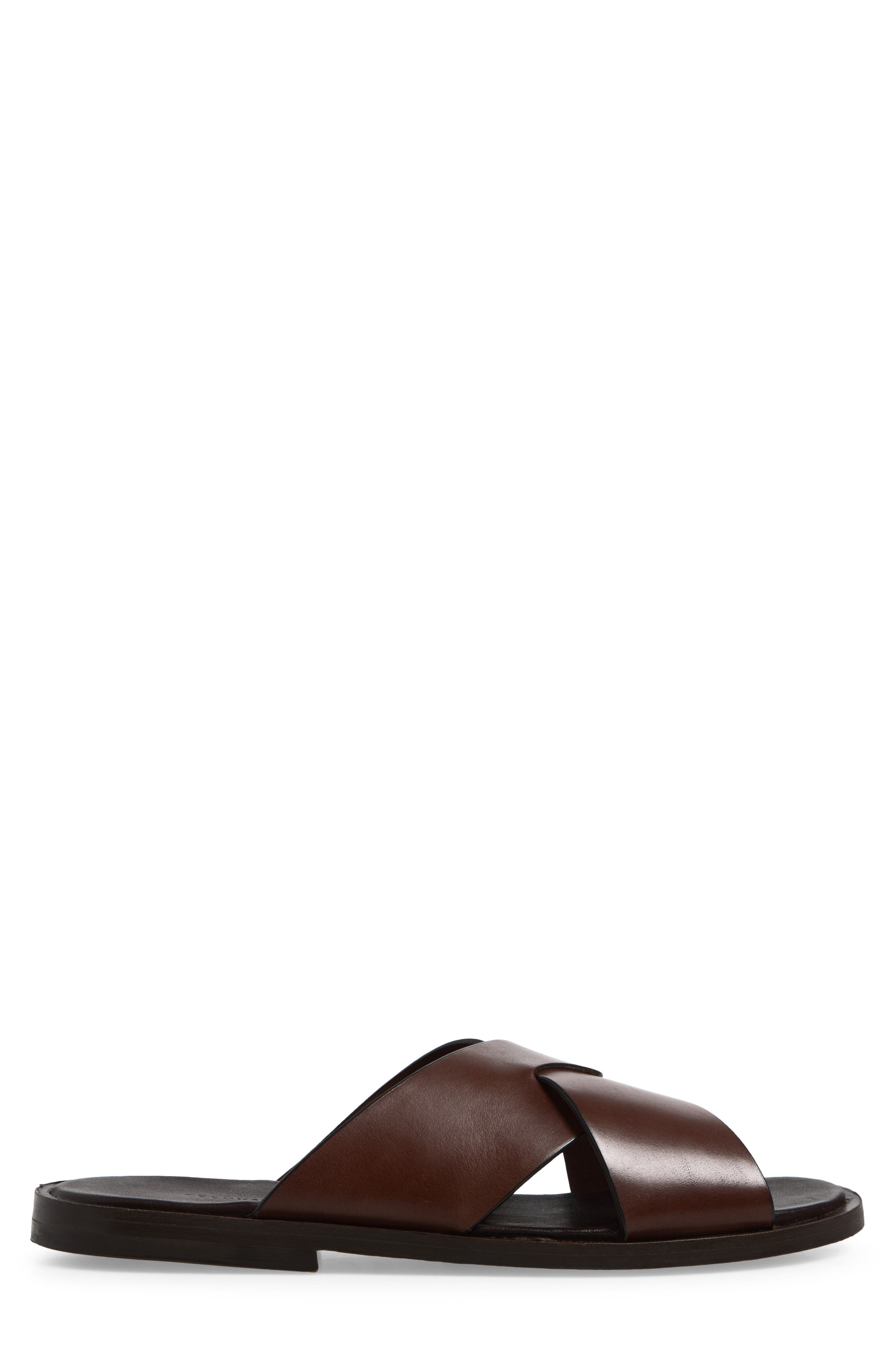 Lexington Leather Slide Sandal, Alternate, color, DARK CHOCOLATE