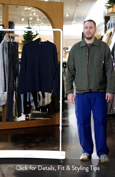 Theory｜ (Studio Jacquard Delroy Long Sleeve Tee (O12945 Theory Men's Delroy Long Sleeve in Studio T Jacq, Warm Ivory
