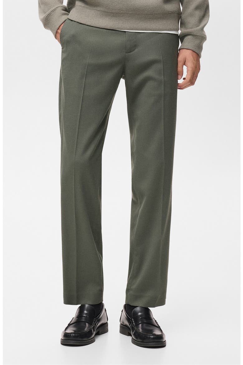 Regular Fit Pleated Pants, Main, color, DARK GREEN