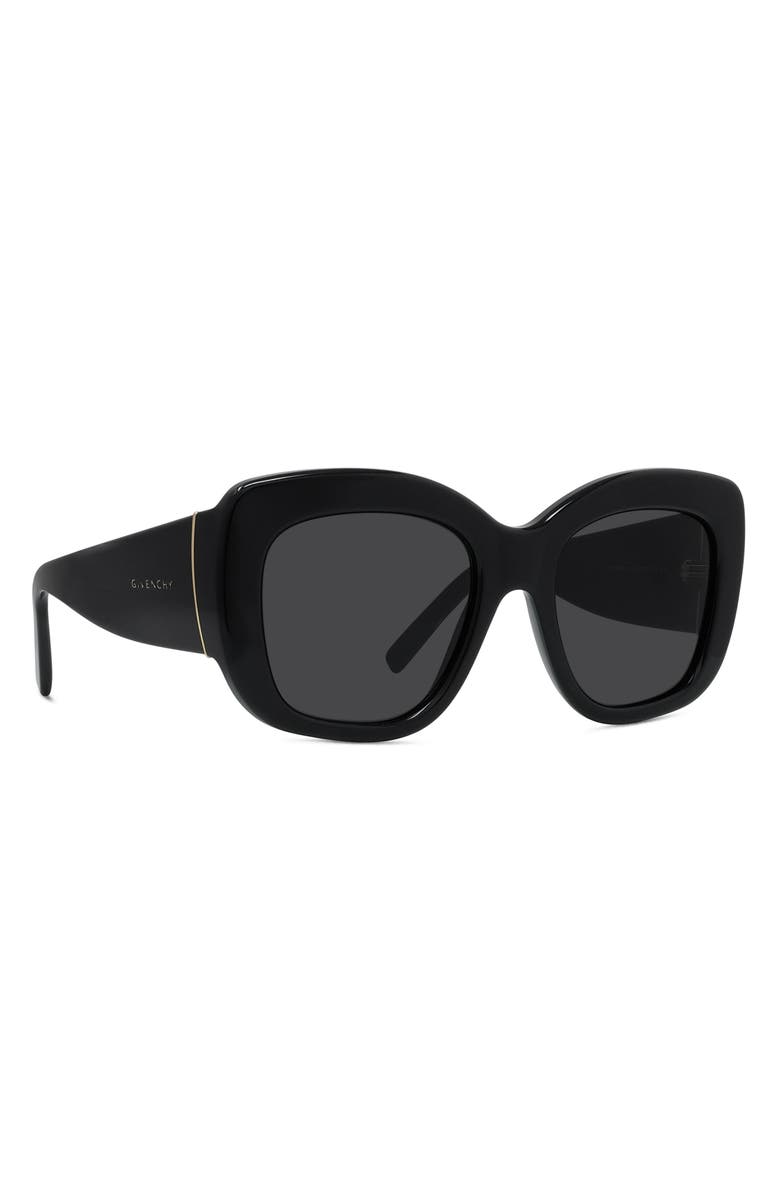 Givenchy Bold 53mm Gradient Butterfly Sunglasses, Alternate, color, Shiny Black / Smoke