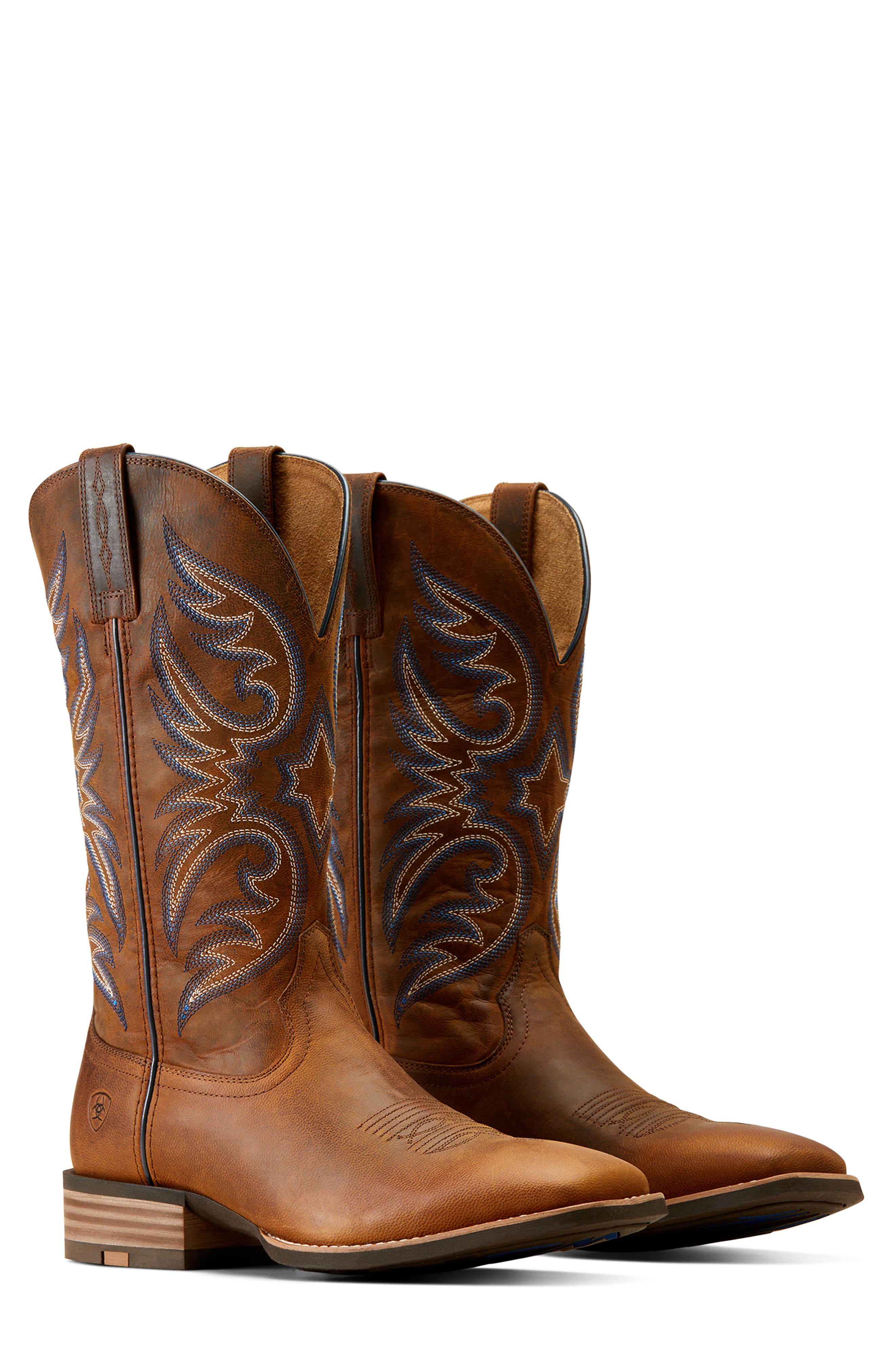 Ricochet Wide Square Toe Western Boot, Alternate, color, WEATHERED CHESTNUT