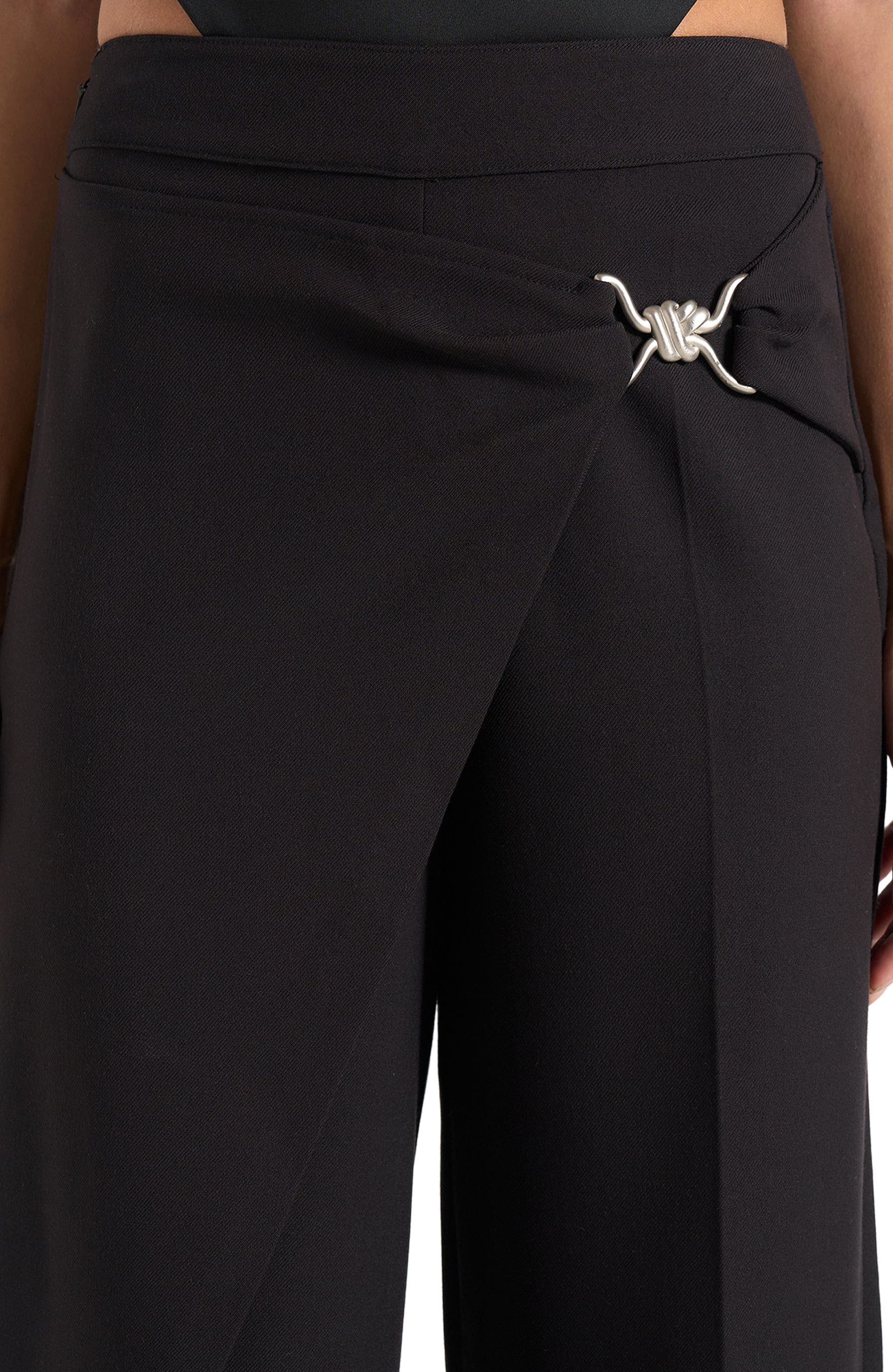 Manière De Voir Beryl Wrap Front Tailored Trousers With Hardware Detail ...