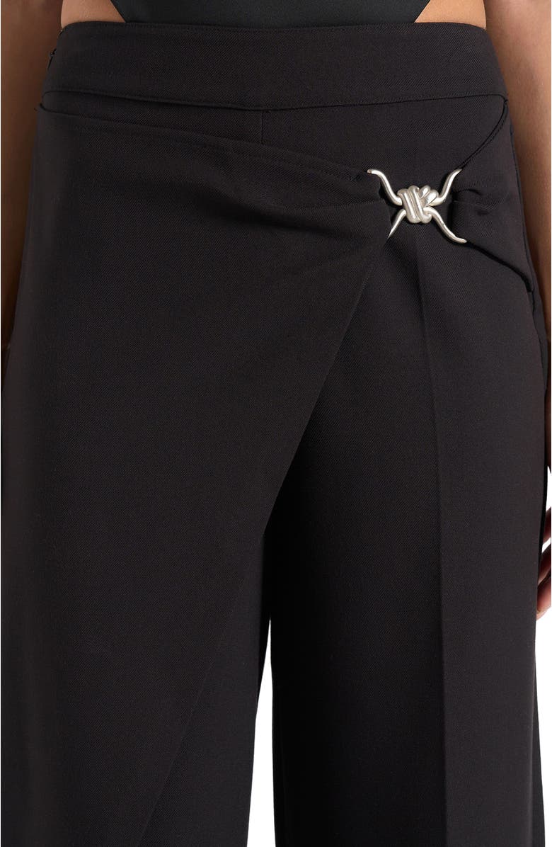 Manière De Voir Beryl Wrap Front Tailored Trousers With Hardware Detail, Alternate, color, Black