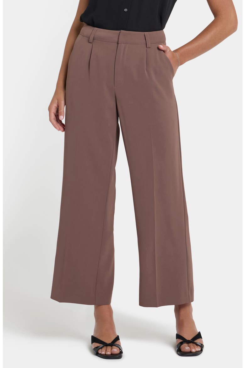 Crepe Ankle Wide Leg Pants, Main, color, DEEP TAUPE