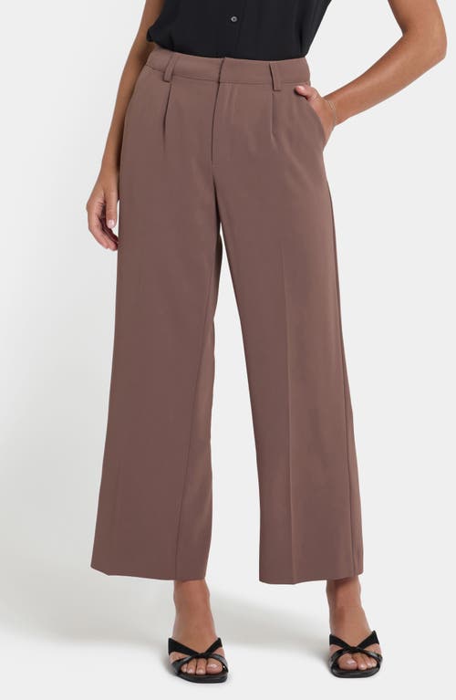 Nydj Crepe Ankle Wide Leg Pants In Brown