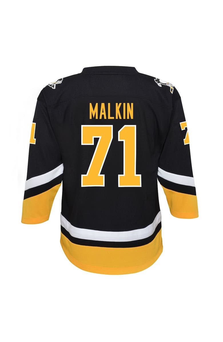 Outerstuff Youth Evgeni Malkin Black Pittsburgh Penguins 2021/22 Alternate Replica Player Jersey, Alternate, color, Black