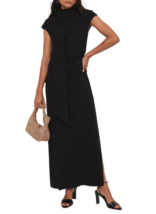 Mint Velvet Bow Maxi Dress In Black