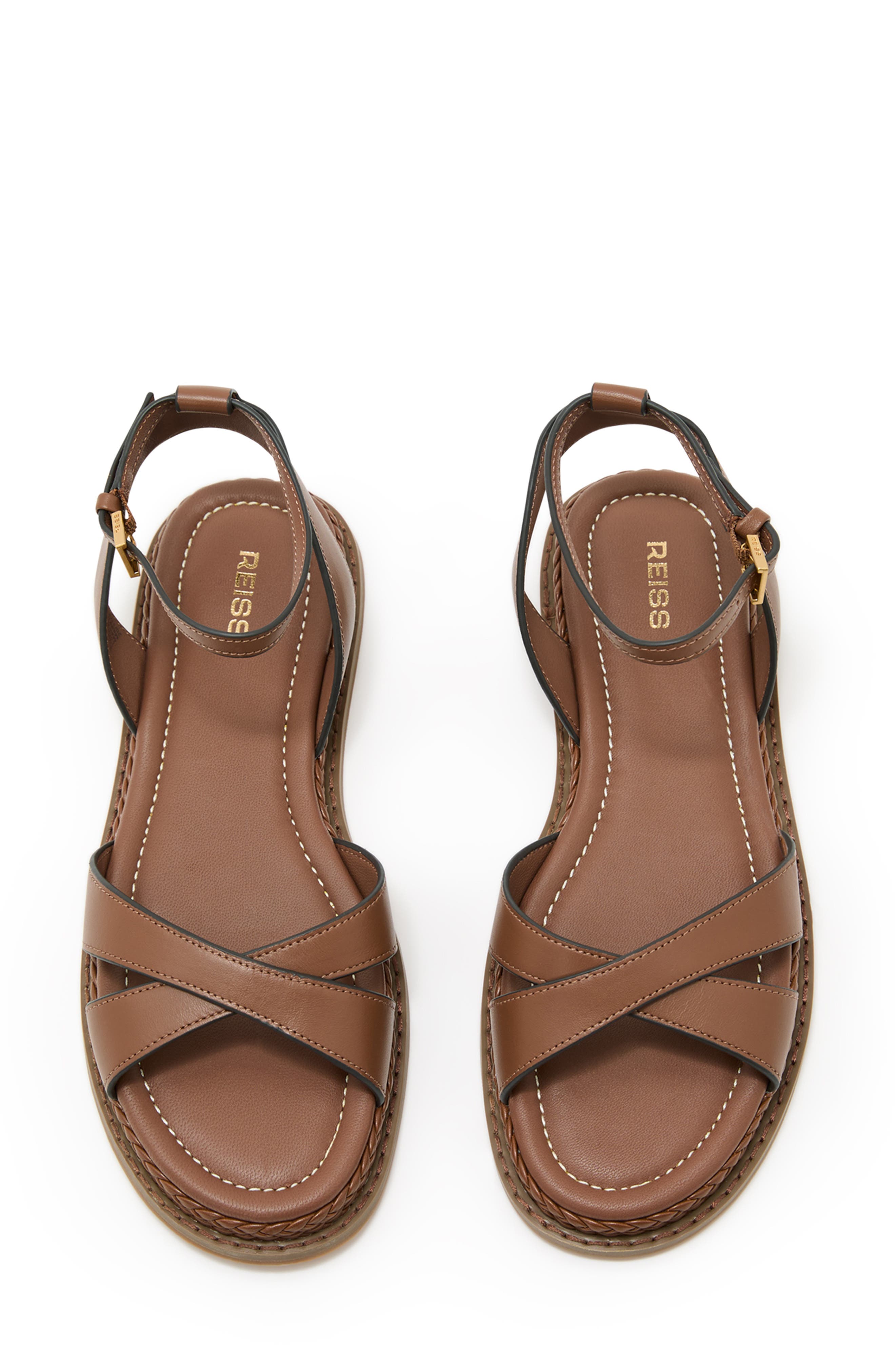 Reiss Emma Ankle Strap Sandal, Alternate, color, Tan