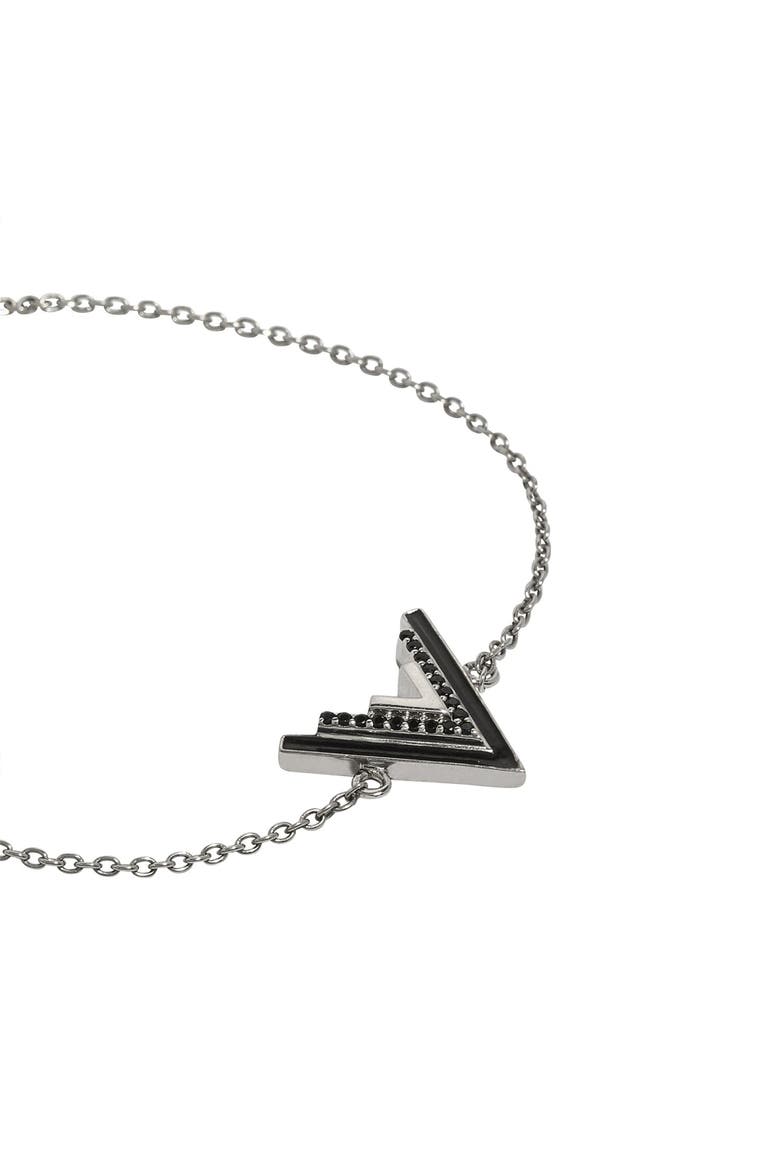 Valor V Onyx Silver Bracelet, Main, color, Silver & Black