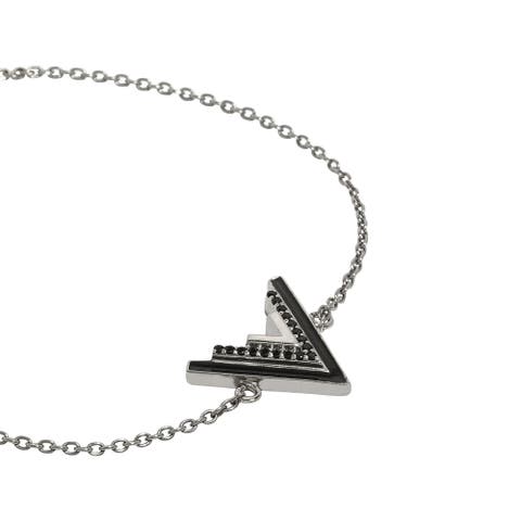 Valor V Onyx Silver Bracelet