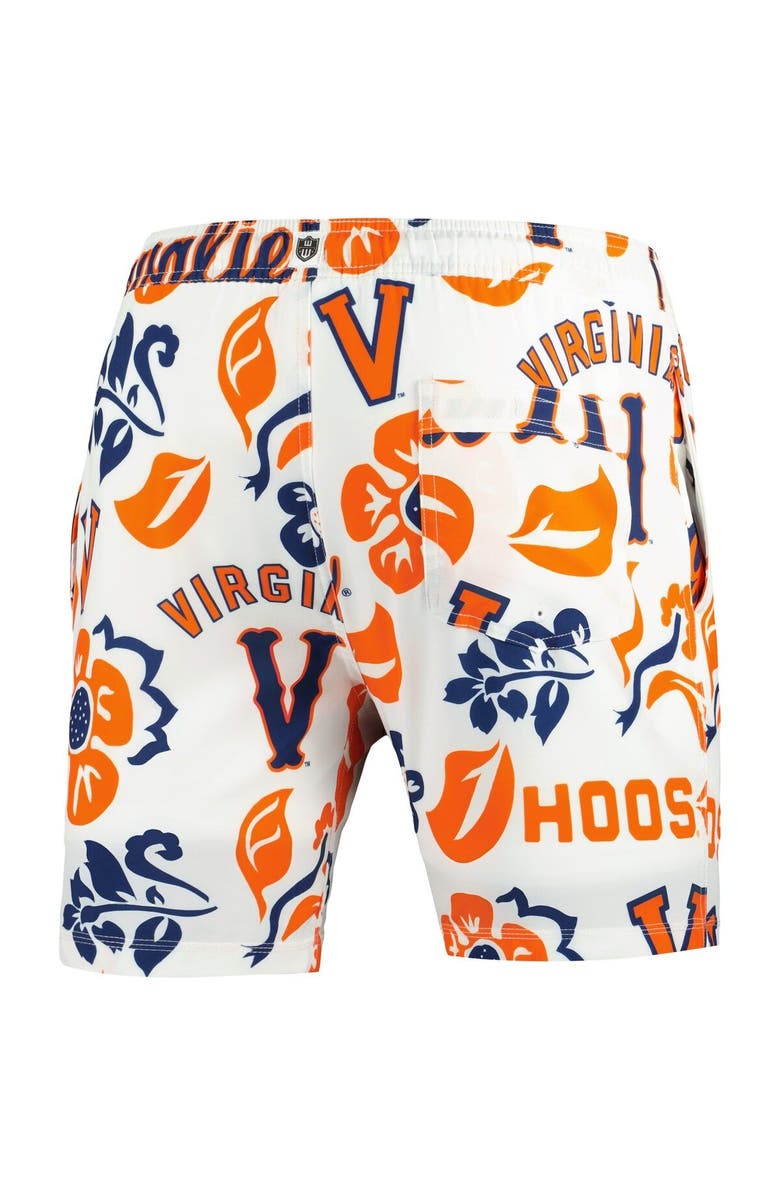 Wes & Willy Men's Wes & Willy  White Virginia Cavaliers Vault Tech Swimming Trunks, Alternate, color, 