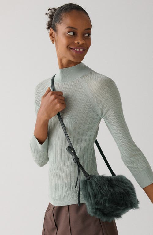 Kate Spade New York Loop Genuine Shearling Crossbody Bag In Green