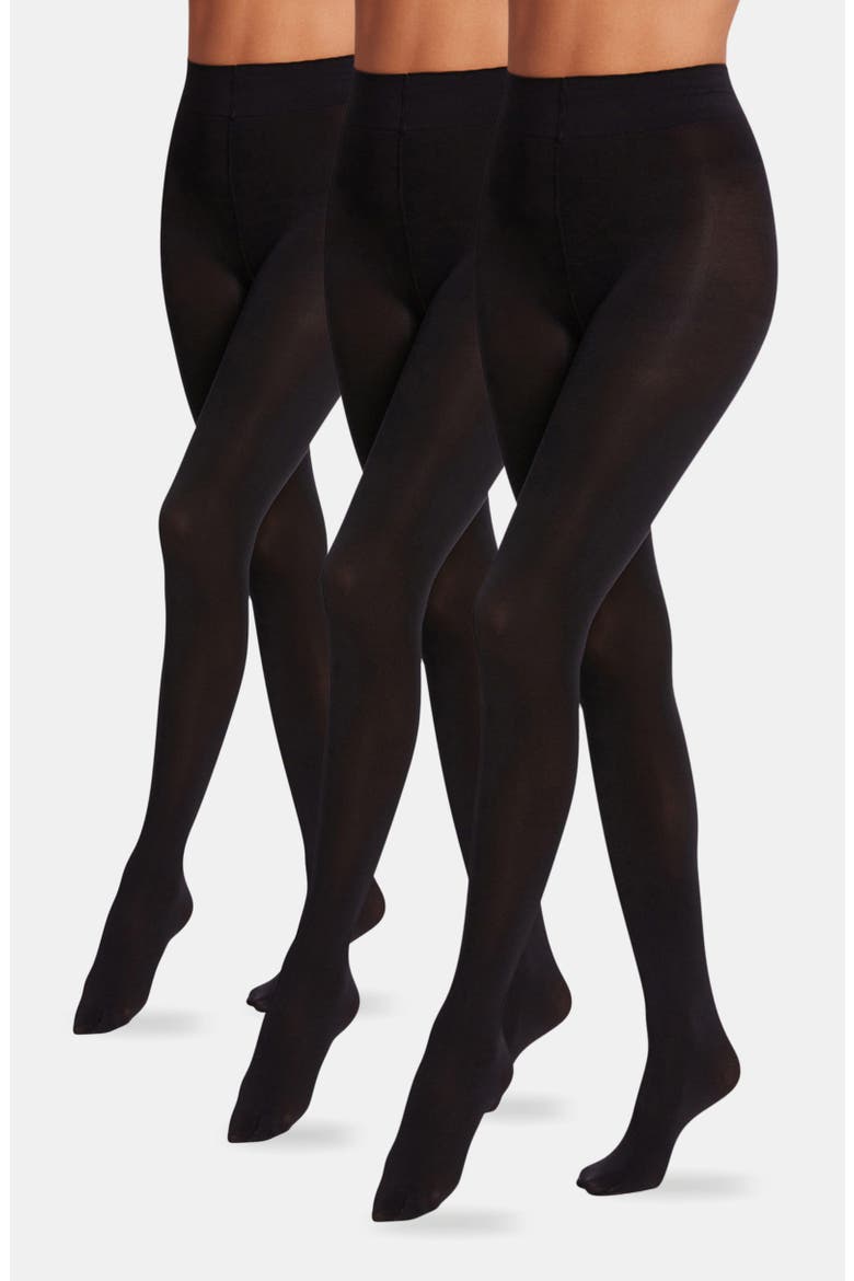 Velvet de Luxe 3-Pack Matte Tights, Main, color, BLACK