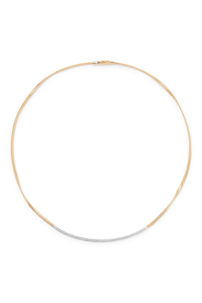Marrakech 18K Yellow Gold Coil Necklace with Diamond Bar Marrakech 18K Yellow Gold Coil Necklace with Diamond Bar, Main, color, YELLOW GOLD