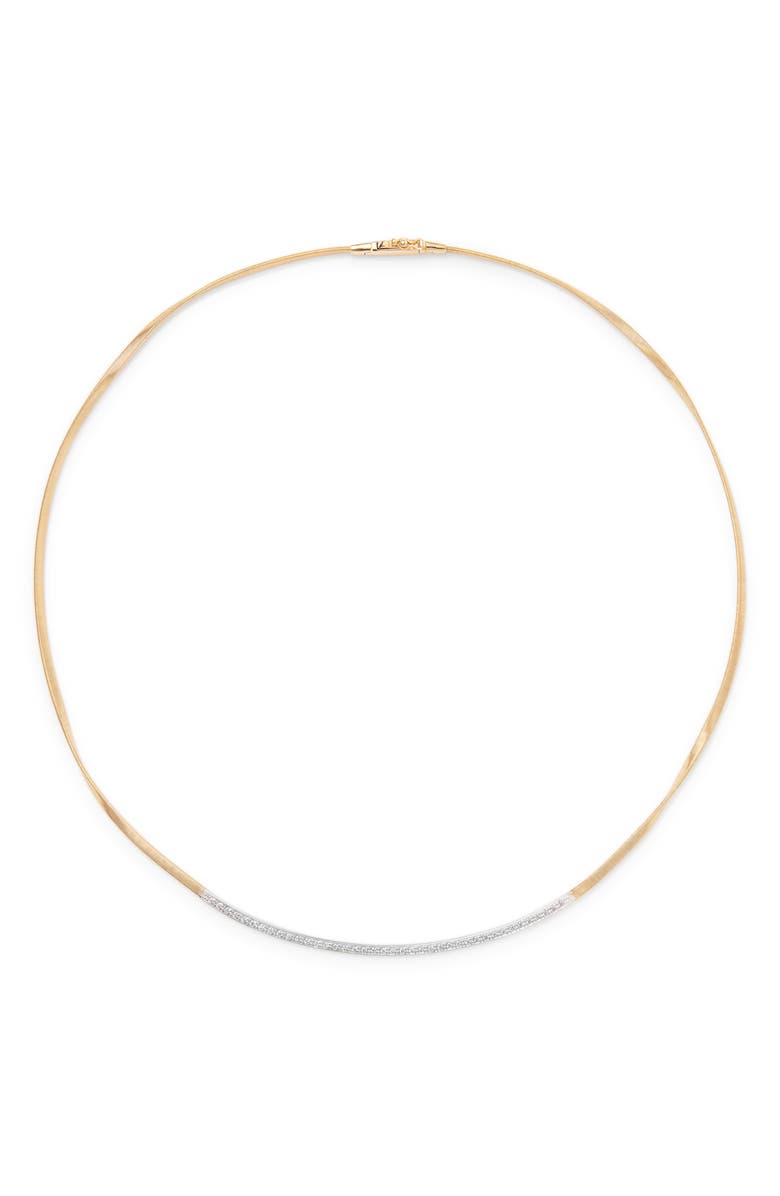 Marco Bicego Marrakech 18K Yellow Gold Coil Necklace with Diamond Bar Marrakech 18K Yellow Gold Coil Necklace with Diamond Bar, Main, color, 18K Yellow Gold